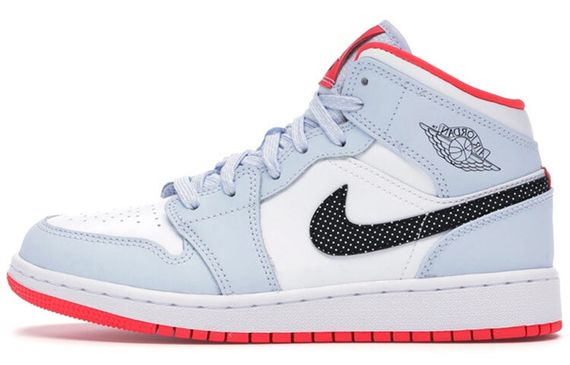 Jordan Air Jordan 1 Mid Half Blue Polka Dot Swoosh