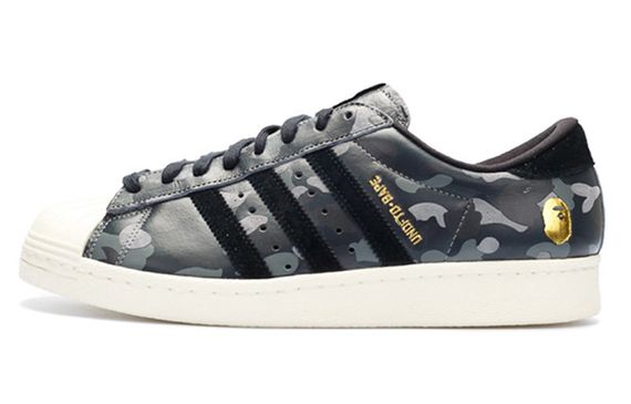 UNDEFEATED x A BATHING APE x adidas originals Superstar 80s Black Camo