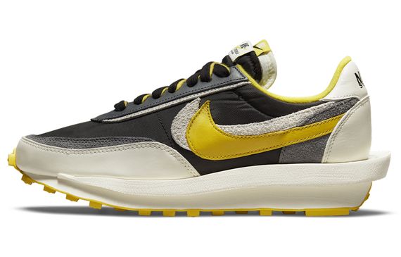 Sacai x Nike LDWaffle black and bright citron