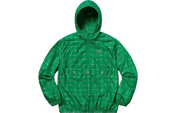 Supreme SS18 Reflective Grid Nylon Anorak Green