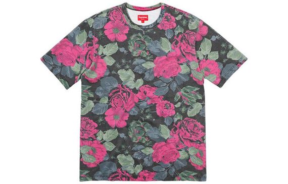 Supreme SS18 Flowers Tee Black T