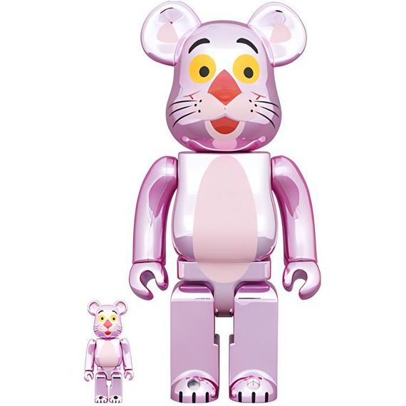 BE@RBRICK 400%100% PINK PANTHER CHROME Ver. 7cm/28cm