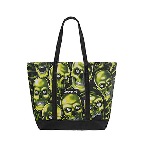 Supreme SS18 Skull Pile Denim Tote Black Tote /