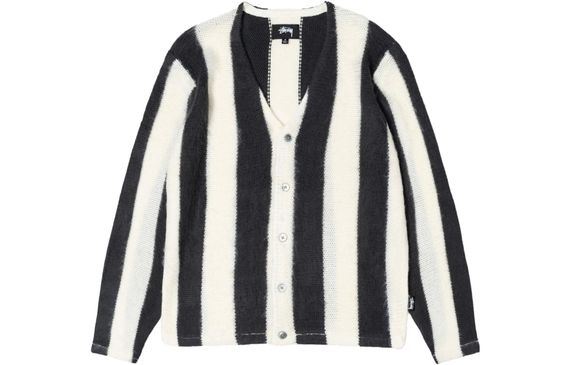 Stussy FW23 STRIPE BRUSHED CARDIGAN