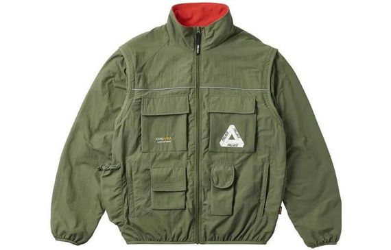 PALACE FW22 Cordura Rs Zip Off Jacket Olive Logo