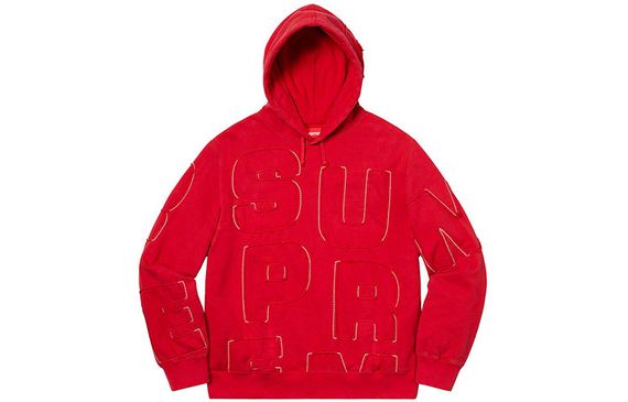Supreme SS20 Week 6 Cutout Letters Hooded Sweatshirt