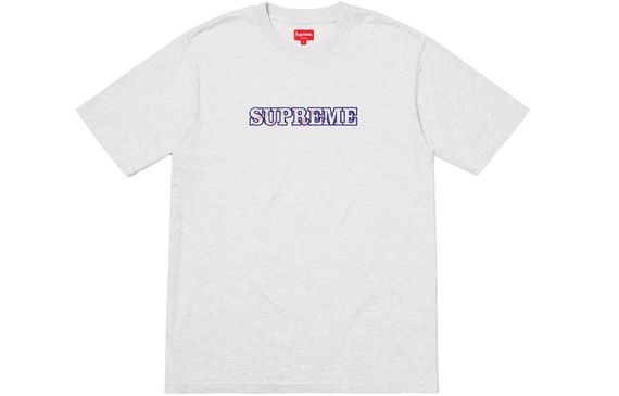 Supreme FW18 Floral Logo Tee Ash Grey Logo T