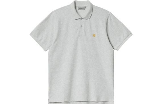Carhartt WIP SS22 S/s Chase Pique Polo-Ash Heather Logo Polo