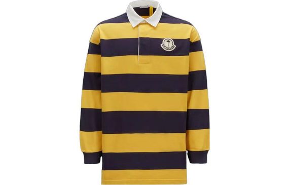 Moncler x Palm Angels Striped Long Sleeve Polo Shirt Logo Polo