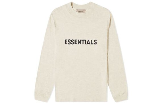 Fear of God Essentials SS20 Boxy Long Sleeves T-Shirt Buttercream/Cream Logo T