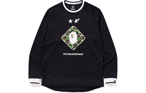 BAPE X FCRB L/S EMBLEM TEE MENS T