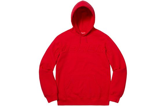 Supreme SS19 Set In Logo Hooded Sweatshirt Red Logo