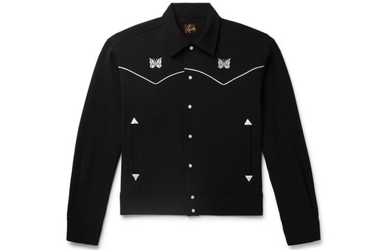 Needles Logo-Embroidered Piped Twill Overshirt