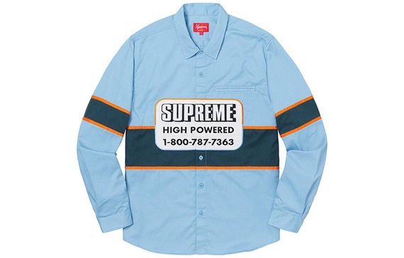 Supreme FW19 Week 1 High Powered Work Shirt logo