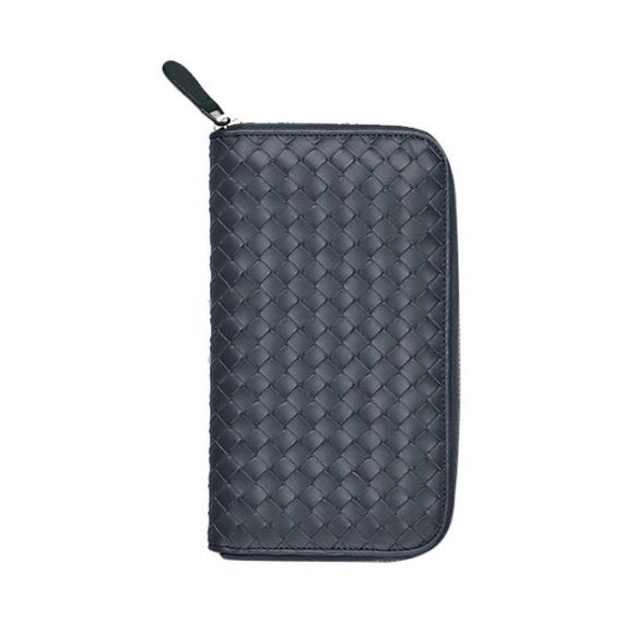 Bottega Veneta Intrecciato Nero Zip-around Wallet # #
