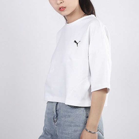 PUMA Evide Form Stripe Crop Tee Logo T