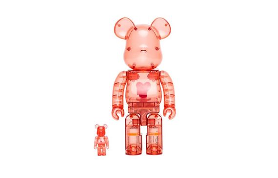 BE@RBRICK x Emotionally Unavailable CLEAR RED HEART EU