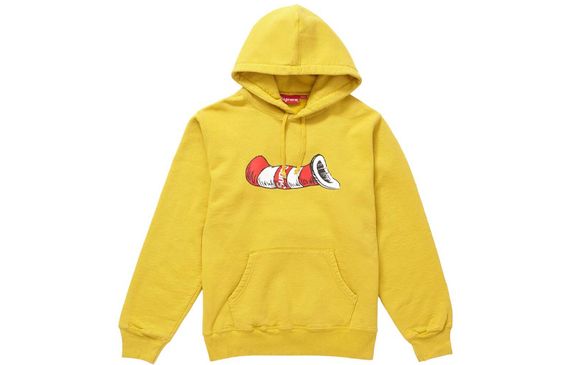 Supreme FW18 Cat in the Hat Hooded Sweatshirt Mustard