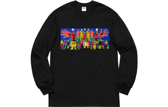 Supreme SS19 Gilbert x George DEATH AFTER LIFE L/S Tee Black