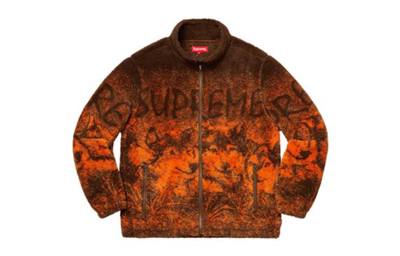 Supreme SS19 Wolf Fleece Jacket Orange