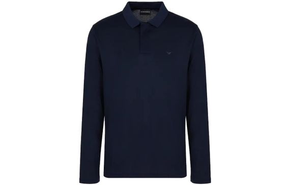 EMPORIO ARMANI/ Solid dark fly long sleeve polo Polo Polo