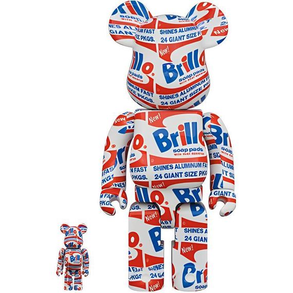 BE@RBRICK x Andy Warhol 1000%400%100% brillo7cm/28cm/70cm