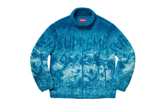 Supreme SS19 Wolf Fleece Jacket Blue