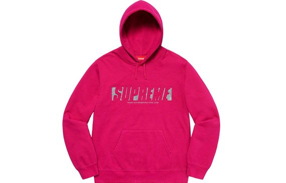 Supreme SS20 Week 1 Reflective Cutout Hooded Sweatshirt Logo