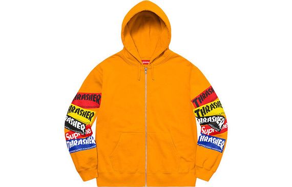 Supreme Week 5 x Thrasher Multi Logo Zip Up Hooded Sweatshirt