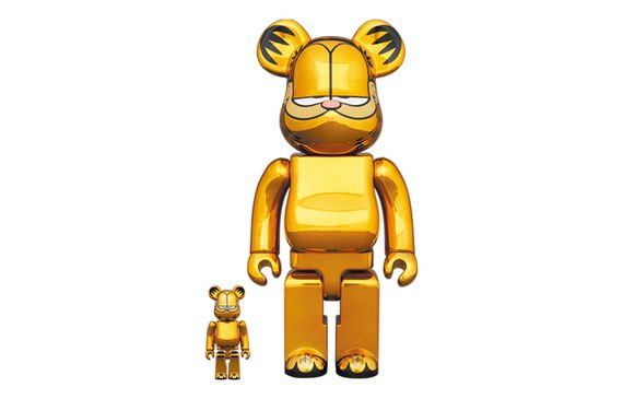BE@RBRICK GARFIELD GOLD CHROME Ver 100%400%1000% 7cm/28cm/70cm