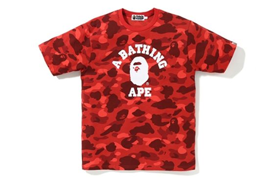 A BATHING APE Color Camo College Tee T