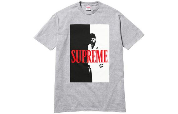 Supreme FW17 x Scarface Split Tee Heather Grey T