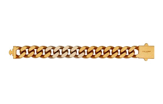 SAINT LAURENT Two-tone brass bracelet