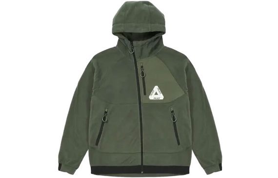 PALACE FW21 Polar Fleece Asymmetric Jacket Green Logo