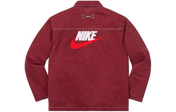 Supreme FW18 x Nike Double Zip Quilted Work Jacket Burgundy