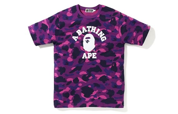 A BATHING APE Color Camo College Tee T