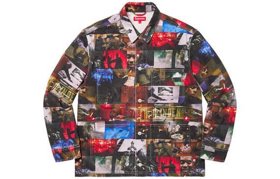 Supreme FW21 Week 1 Nas and DMX Collage Denim Chore Coat