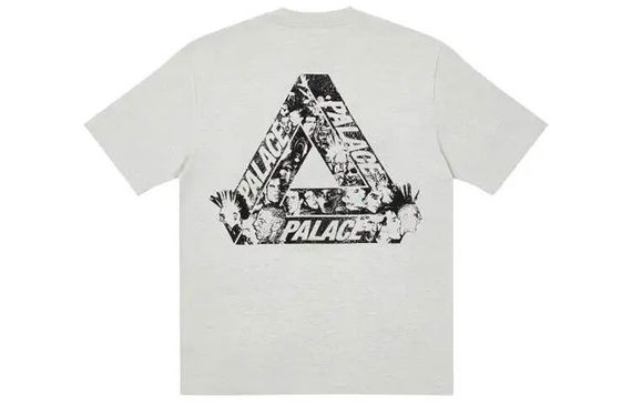 PALACE FW21 Tri-heads T-shirt Grey Marl Logo T