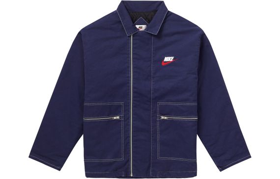 Supreme FW18 x Nike Double Zip Quilted Work Jacket Navy