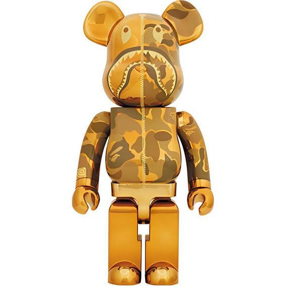 BE@RBRICK x BAPE 1000% CAMO SHARKGOLD 70cm