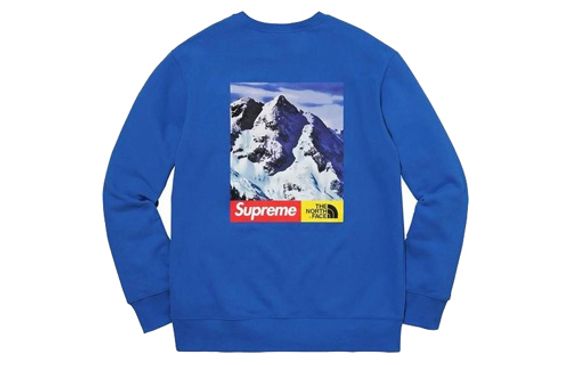 Supreme FW17 The North Face Mountain Crewneck Sweatshirt Royal