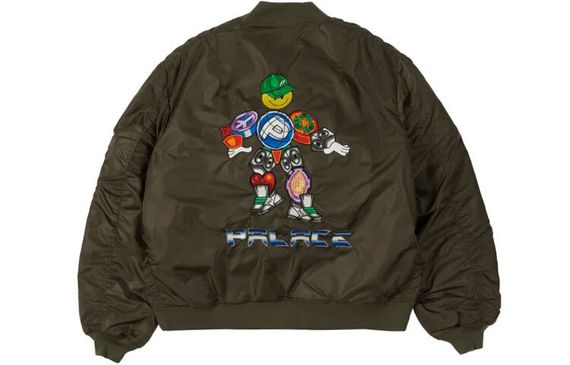 PALACE x Pezlondon Pez Pezman Ma1 Jacket Olive Logo ·