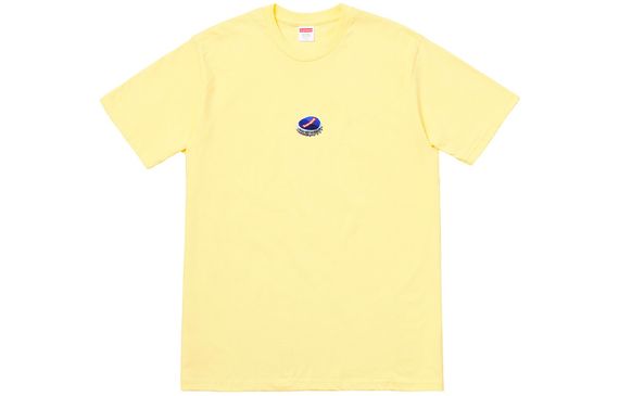 Supreme FW18 Bottle Cap Tee Pale Yellow Logo T