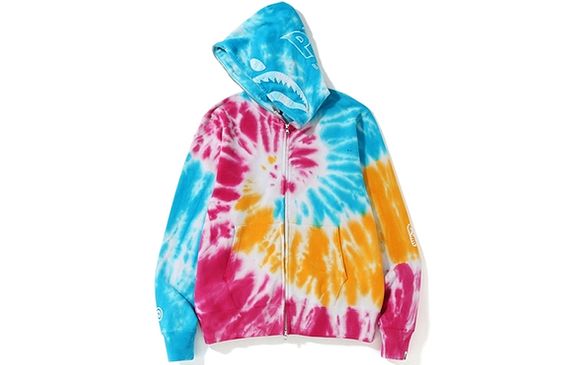 A BATHING APE Bape Tie Dye Shark Wide Full Zip Hoodie