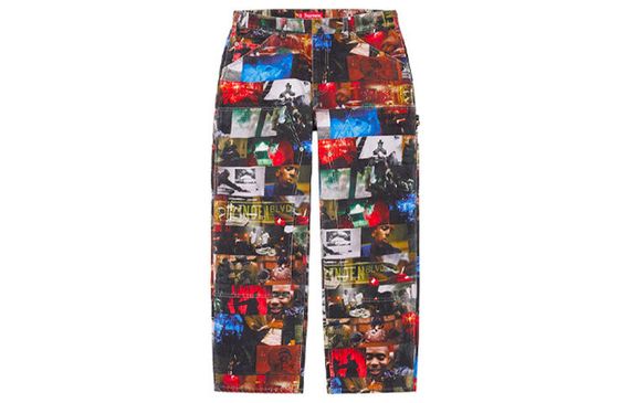 Supreme FW21 Week 1 Nas and DMX Collage Double Knee Denim Painter Pant