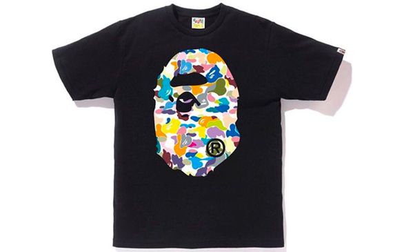 A BATHING APE Bape Multi Camo Big APE Head Tee T
