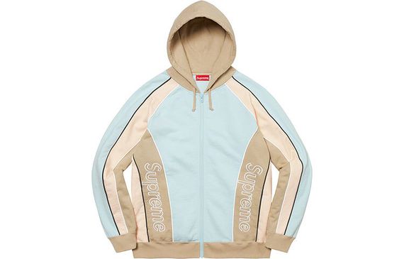 Supreme FW21 Week 1 Track Paneled Zip Up Hooded Sweatshirt