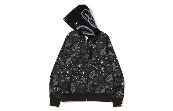 A BATHING APE Space Camo Shark Full Zip Hoodie 19
