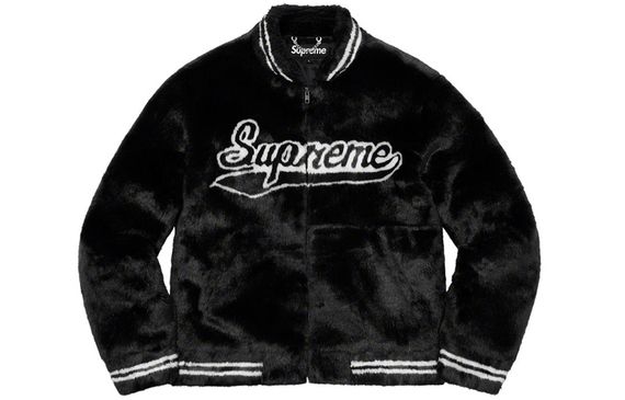 Supreme SS20 Week 1 Faux Fur Varsity Jacket