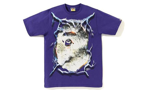 A BATHING APE Bape avy Metal Tee purple T